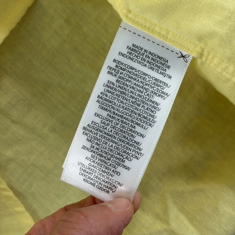 Polo Ralph Lauren Classic Fit Linen-Cotton Shirt in Yellow Men Medium NWOT $125